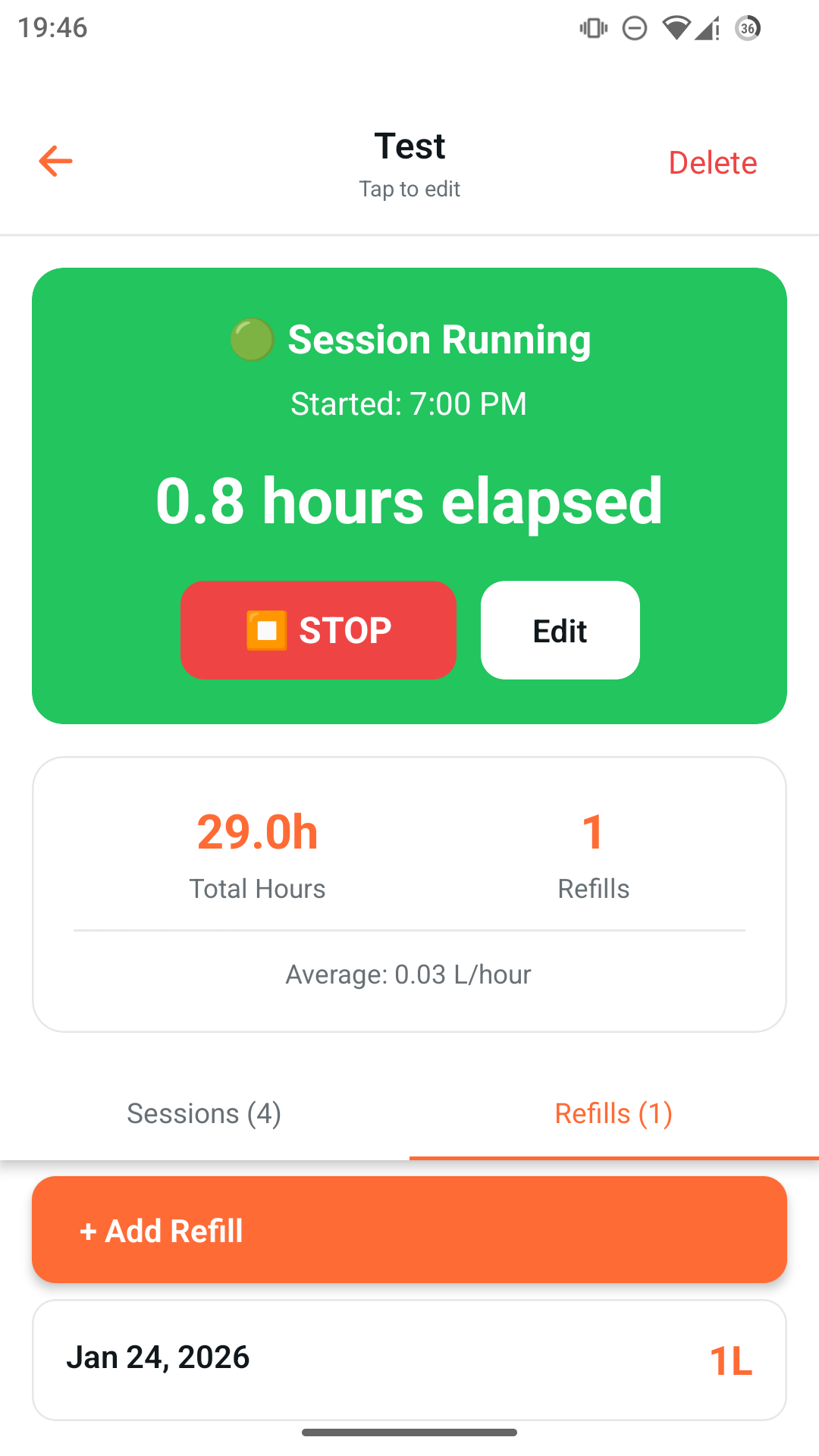 Generator Tracker - Active Session