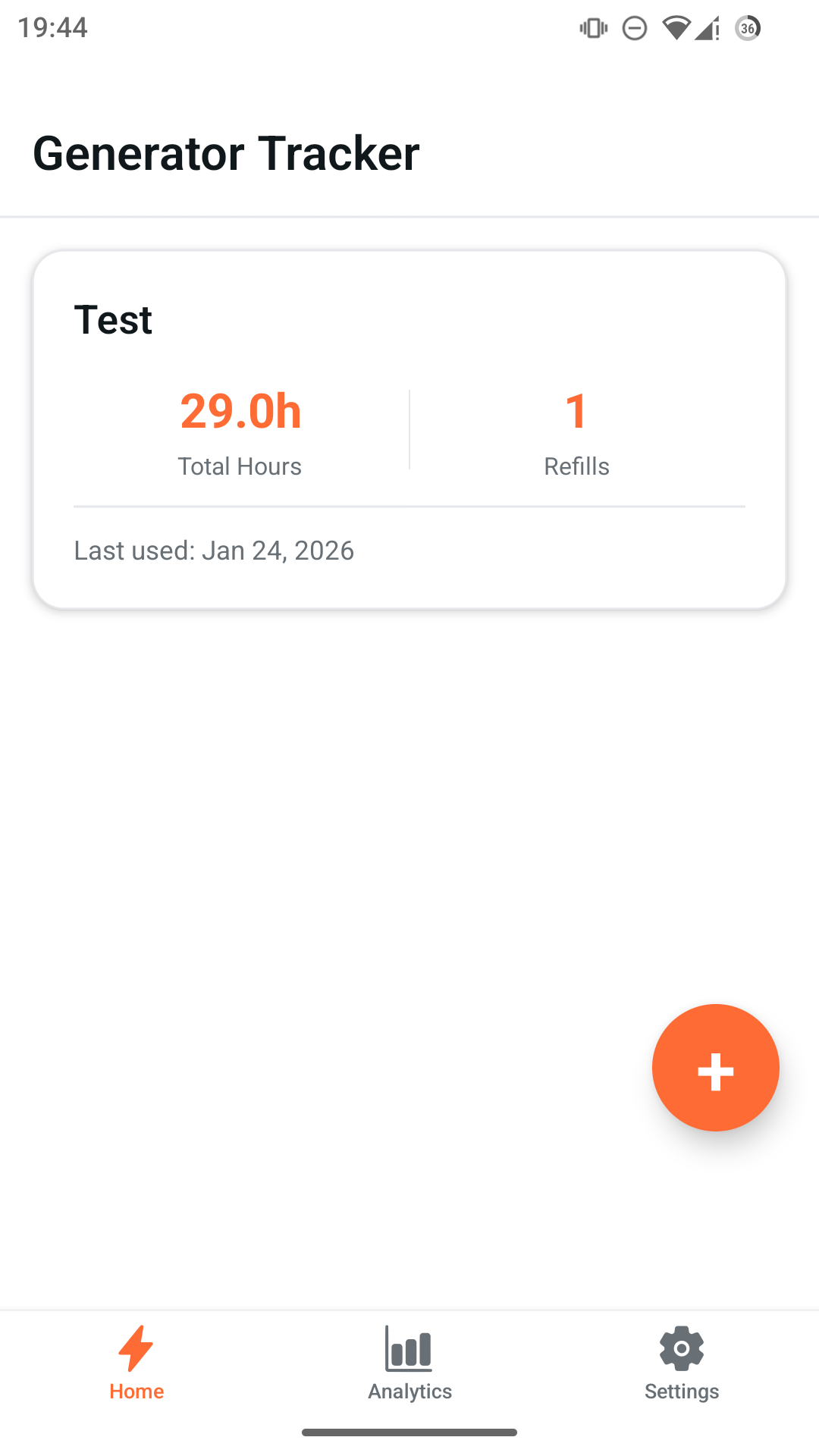 Generator Tracker - Home
